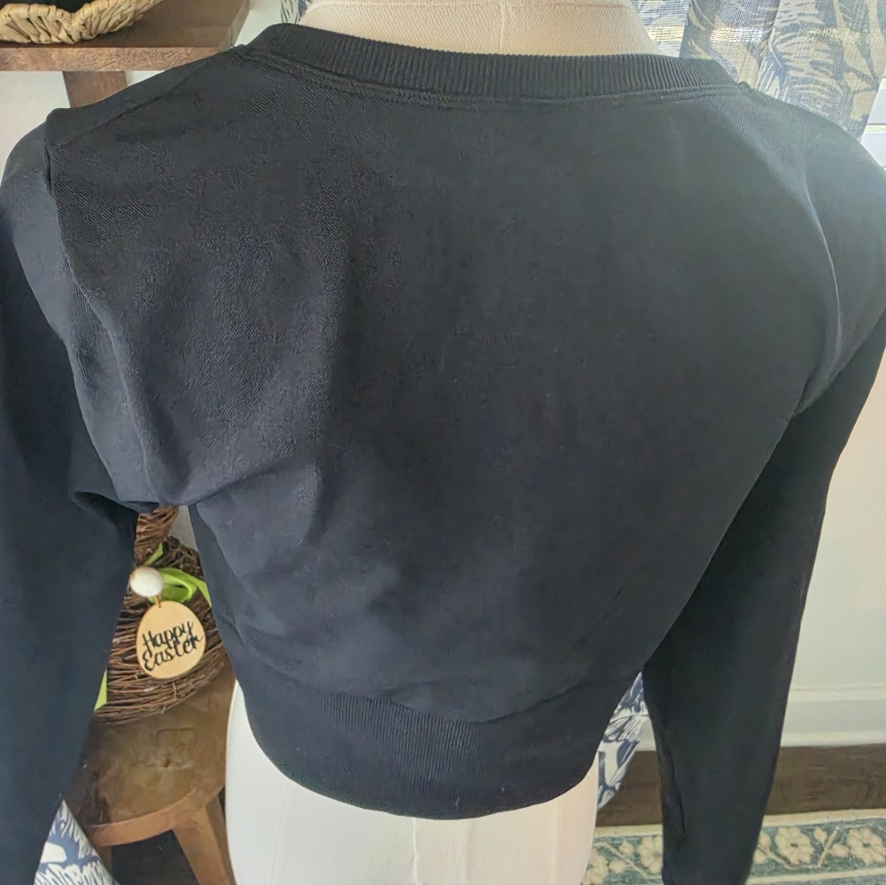 Aerie Offline Women's Black Cropped Long-Sleeve Top - Picture 3 of 4